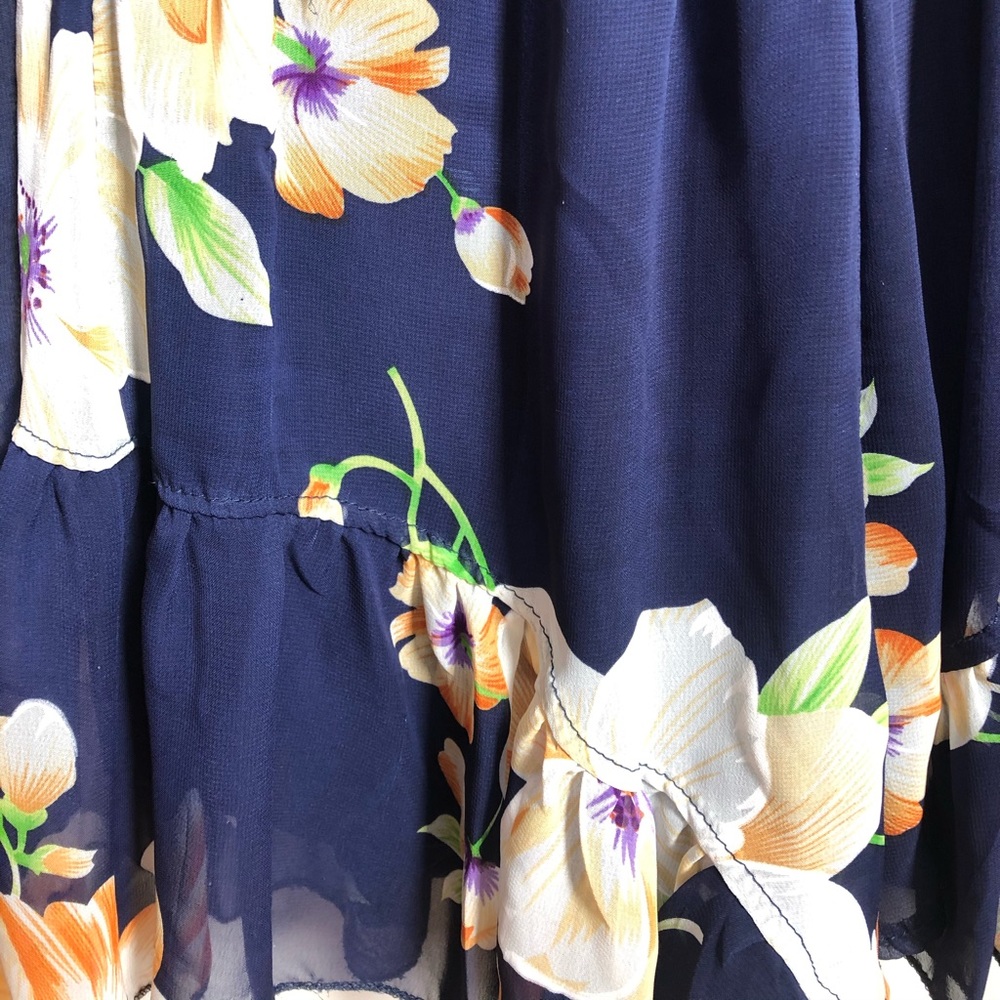 Navy Blue Floral Romper